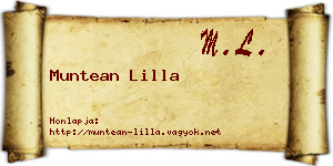 Muntean Lilla névjegykártya